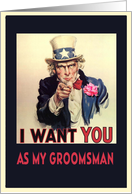 Please be my Groomsman, invitation card, vintage, card