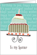 to my sponsor, happy birthday, cake & candle card