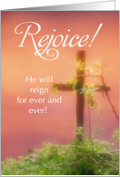 Rejoice Easter Resurrection Cross and Plants card