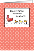 Congratulations Getting Cast Off Chickens Walking card
