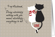 Husband Wedding Anniversary Black and White Cats card