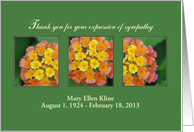 Customizable Thank You for Expression of Sympathy card