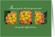 Food for Bereaved Thank You for Expression of Sympathy card