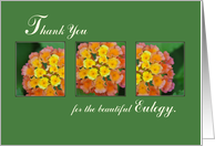 Thank You for Eulogy Flowers on Green card