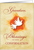 Grandson Confirmations Congratulations and Blessings Dove card