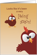 Happy Tax Day Funny with Animal Roosters card
