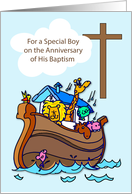 Boy Anniversary of Baptism with Noah’s Ark card