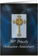 Invitation to 50th Ordination Anniversary Priest Mass and Celebration card
