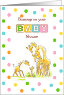Baby Shower Giraffe Religious card