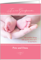 Girl New Grandparents Personalize with Name Pink Congratulations card
