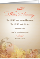 50th Wedding Anniversary Religious Lord Bless and Keep card