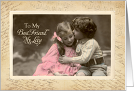 Will You Marry Me Marriage Proposal Vintage Children Sweet Kiss card