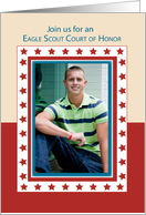 Eagle Scout Court of Honor Photo Invitation Red Stars card