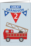 2nd Birthday Great Grandson Firetruck card