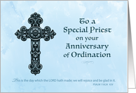 Ordination Anniversary Priest Ornate Cross card
