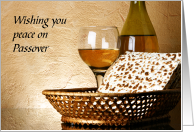 Passover Peace Wine and Matzah Cracker Jewish card