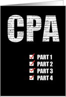 CPA Congratulations Passing All 4 Parts Black card