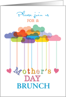 Invitation Customizable Mothers Day Brunch Rainbow Clouds and Heart card