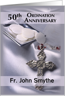 50th Ordination Anniversary Invitation Custom Name Personalized Hosts card
