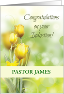 Induction of Baptist Minister Congratulations Custom Yellow Flowers card