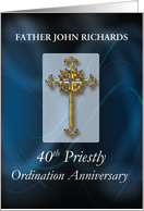 Invitation to 40th Ordination Anniversary Custom Name Mass Celebration card