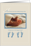 Twin Boys Baby Feet Shower Congratulations card