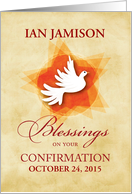 Custom Name and Date Confirmation Congratulations Blessings Dove card