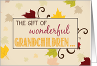 Thanksgiving Gift of Grandchildren Fall Leaves card