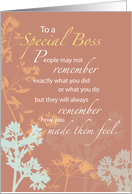 Boss Day Wild Flower Silhouettes on Brown card