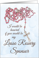 Lasso Rosary Sponsor Invitation for Catholic Wedding card