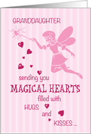 Granddaughter Magical Fairy Pink Valentines Day card