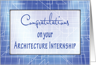 Architectural Internship Congratulations with Blueprints for Success card