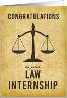 Law Internship Congratulations Scale of Justice card