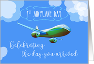 1st Airplane Adoption Day Green Airplane card