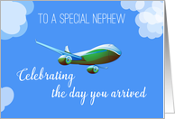 Airplane Day for Nephew Adoption with Green Airplane card