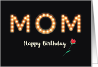 From All of Us Children, Mom Birthday Marquee Light Bulb Letters card