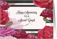 Special Couple Wedding Anniversary Congratulations with Roses Stripes card