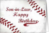 Son in Law Birthday Large Grunge Baseball card