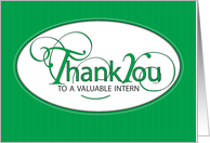 Intern Thank You Elegant Green Script card