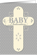 Baby Dedication Cream and Gray Cross card