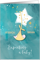 Expecting a Baby Stars Congratulations Personalize Name card