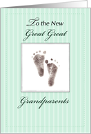 New Great Great Grandparents of Baby Neutral Green Footprint card