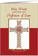 Nun Profession of Vows Congratulations Ornate Cross card