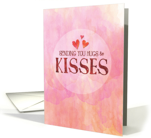Sending You Hugs and Kisses Watercolor Background card (1507120)