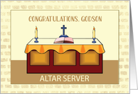 Godson Congratulations Catholic Altar Server with Altar card
