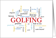 Golfing Birthday in Words card