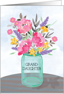 Granddaughter Mother’s Day Jar Vase with Flowers card