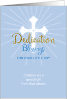 Dedication Blessings Boy Blue and Gold card