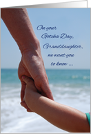 Granddaughter Gotcha Adoption Anniversary Day Holding Hands on Beach card