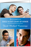 Eagle Scout Court of Honor for Son Custom Three Photos card